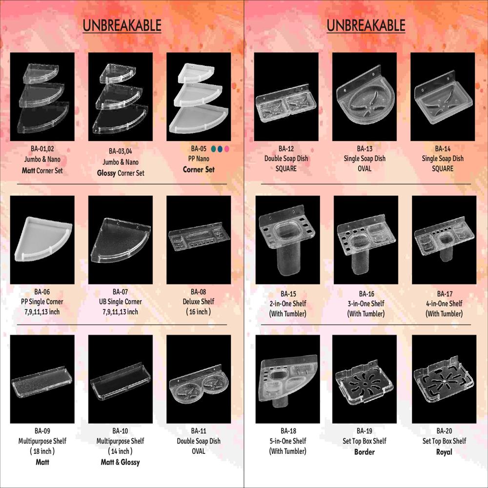 Unbreakable Plastic 3 टुकड़ा Corner Set