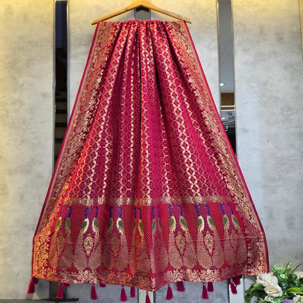 Pure Viscose Georgette Dupatta With Jacquard Print