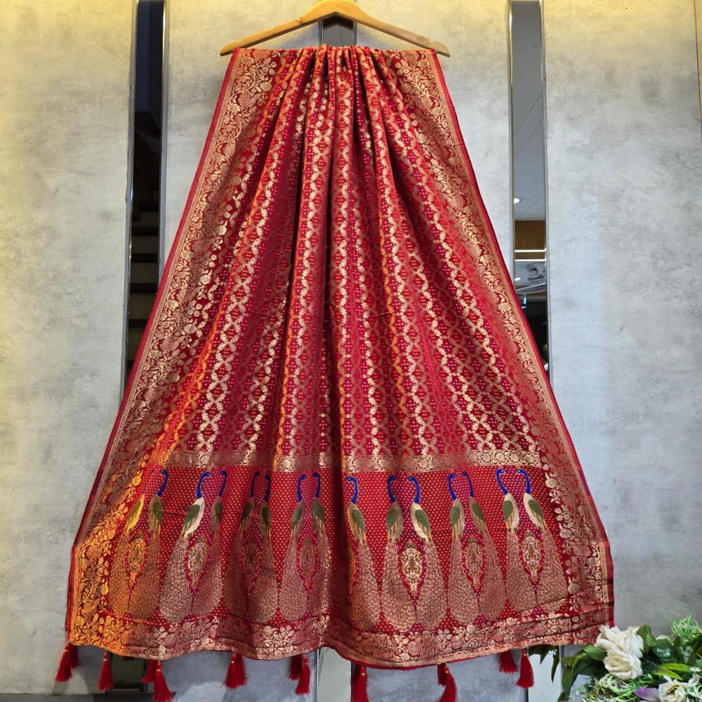 Pure Viscose Georgette Dupatta With Jacquard Print