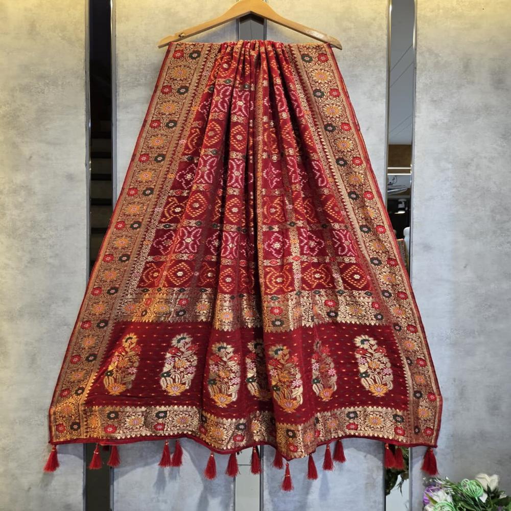 Pure Viscose Georgette Dupatta With Jacquard Print