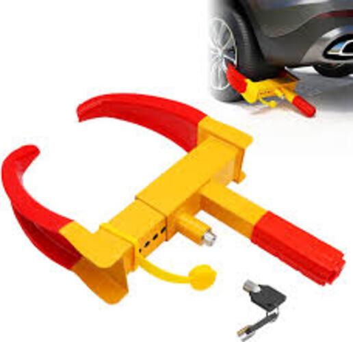Metal Wheel Lock - Color: Yellow & Red