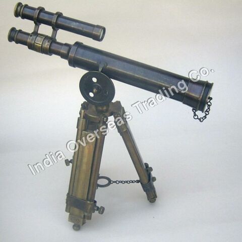 Nautical Brass Antique Telescope With Stand 15"