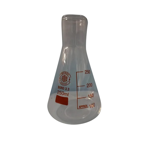 250Ml Borosilicate Glass Conical Flask - Color: Multiple