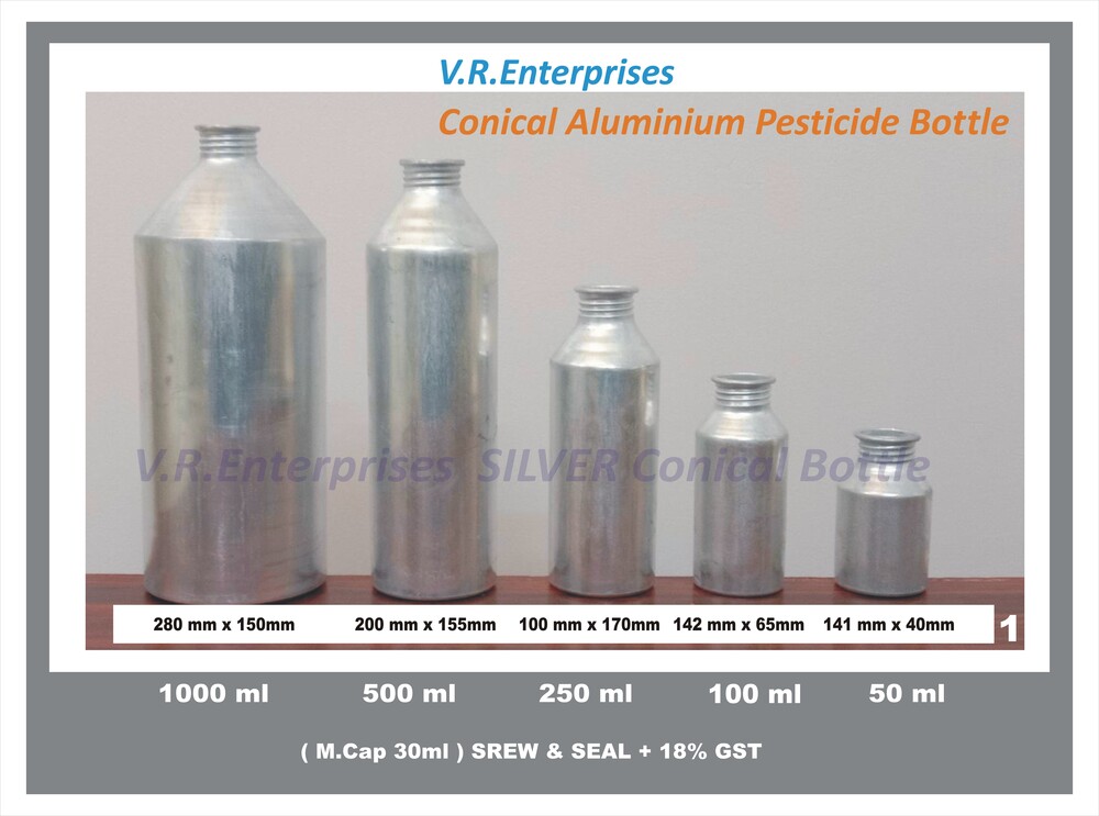 Conical Aluminium Pesticide Bottle - Capacity: 50-1000 Milliliter (Ml)
