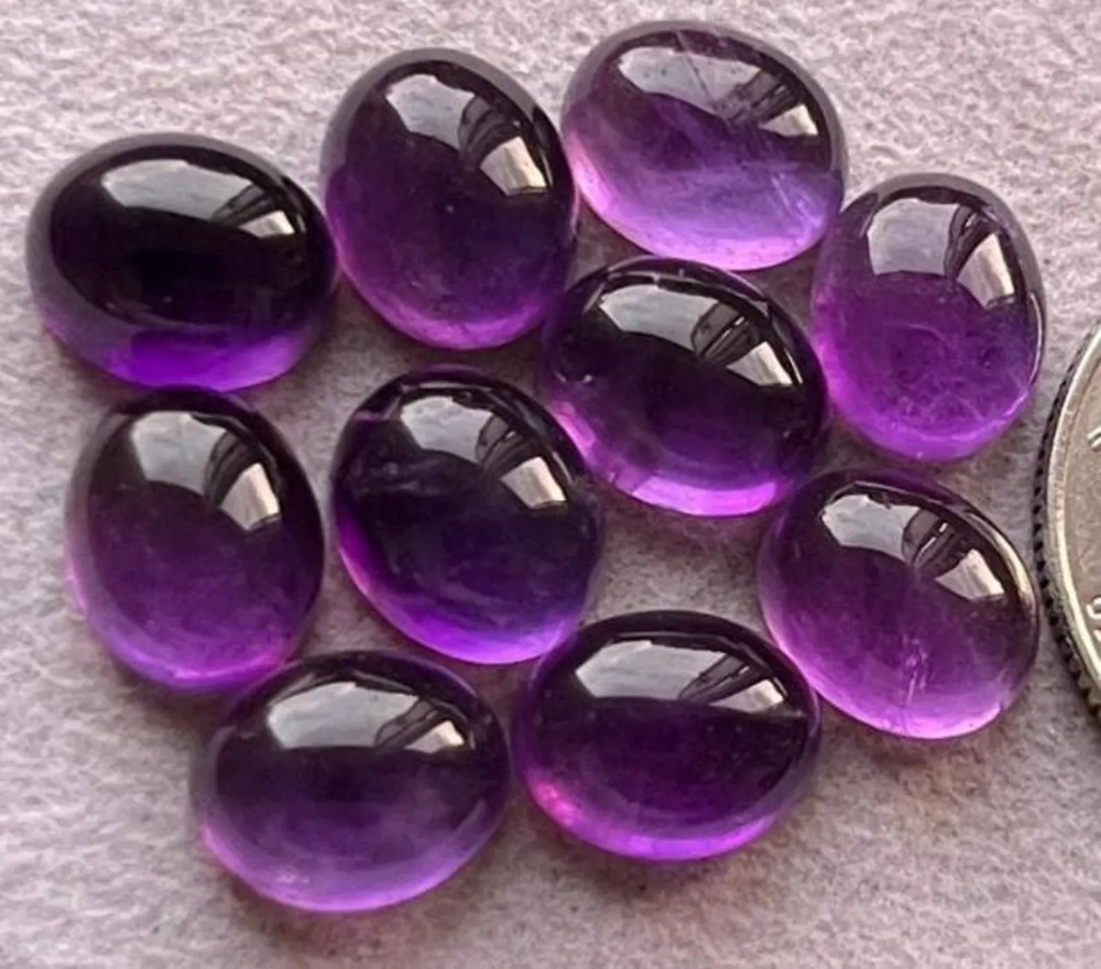 Natural Amethyst Cabochon Semi Precious Gemstone - Hardness: Rigid