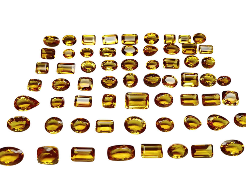 Natural Citrine Cut Semi Precious Gemstone