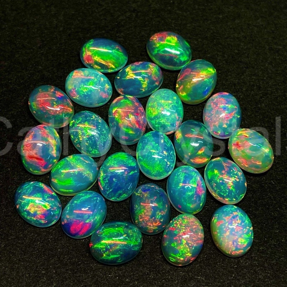 Natural White Ethiopian Opal Cabochon Gemstone - Hardness: Rigid