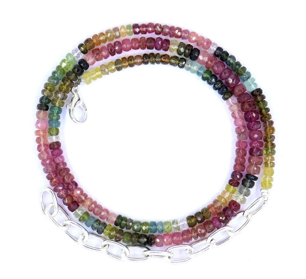 Natural Multi Tourmaline Beads - Beads Material: Porcelain