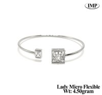 92.5% New Design Silver Important Lady Micro Flaxible Kada