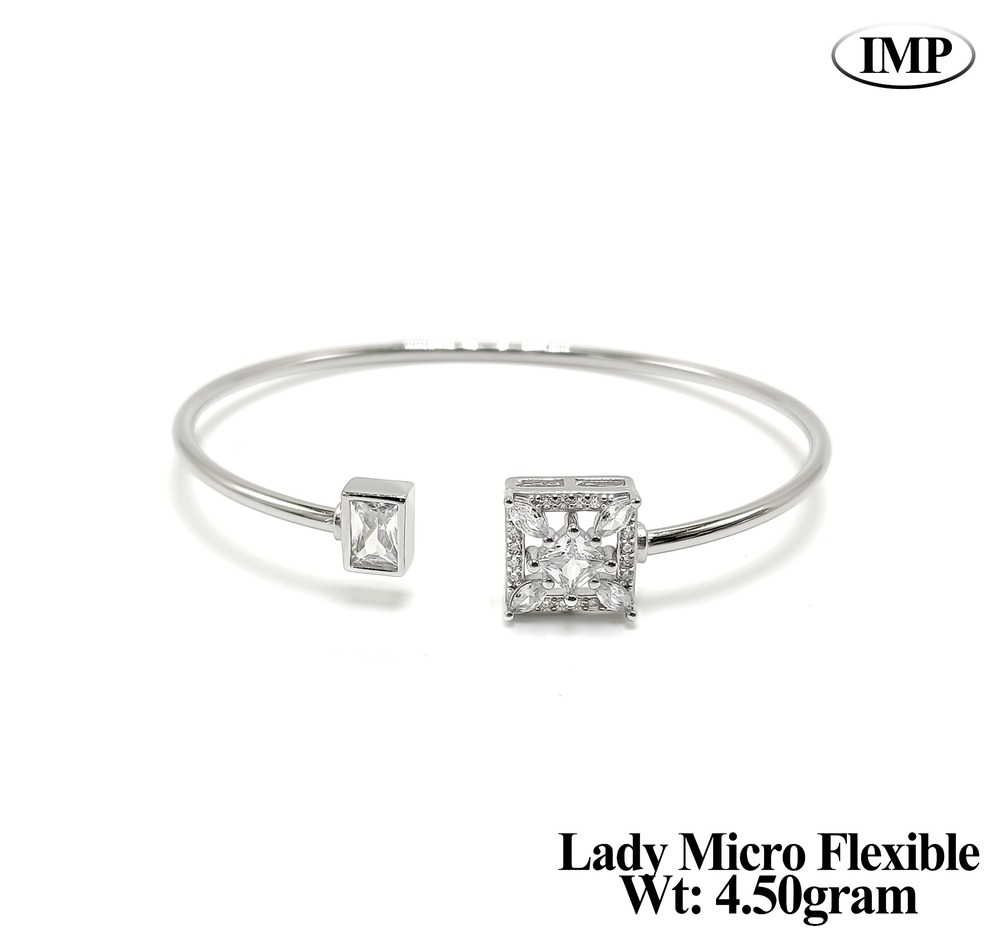 92.5% New Design Silver Important Lady Micro Flaxible Kada