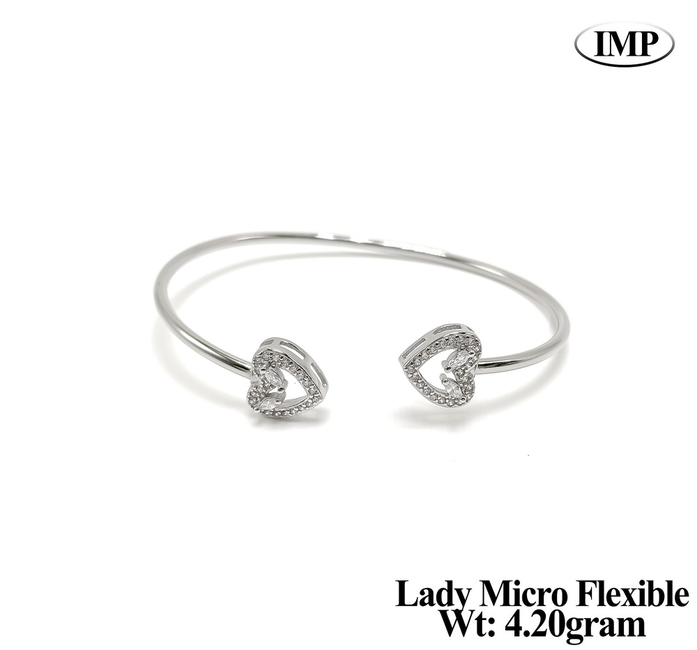 92.5% New Design Silver Important Lady Micro Flaxible Kada