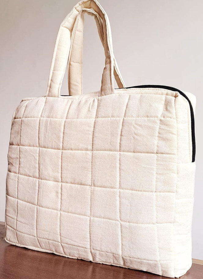 Cotton Quilted Laptop Bag
