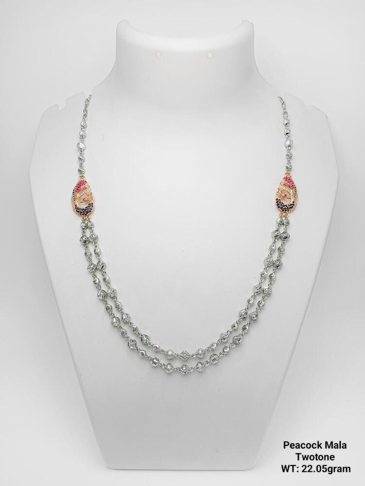 92.5% New Design Silver Peacock Mala