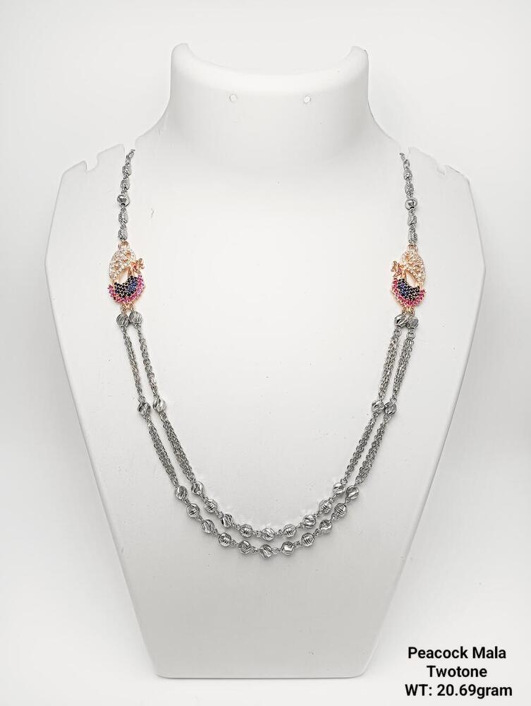 92.5% New Design Silver Peacock Mala