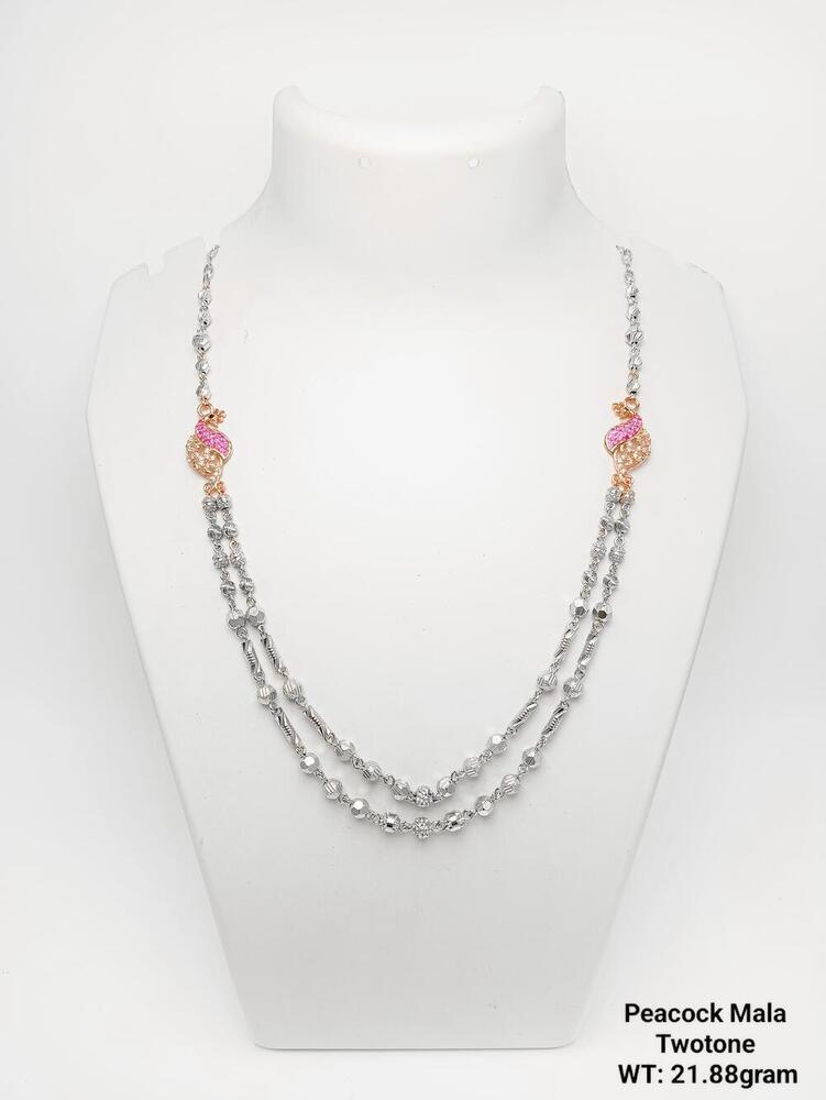 92.5% New Design Silver Peacock Mala