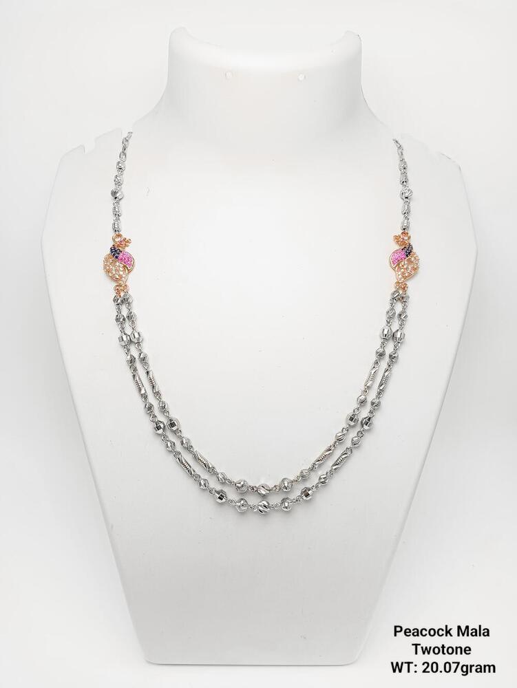 92.5% New Design Silver Peacock Mala