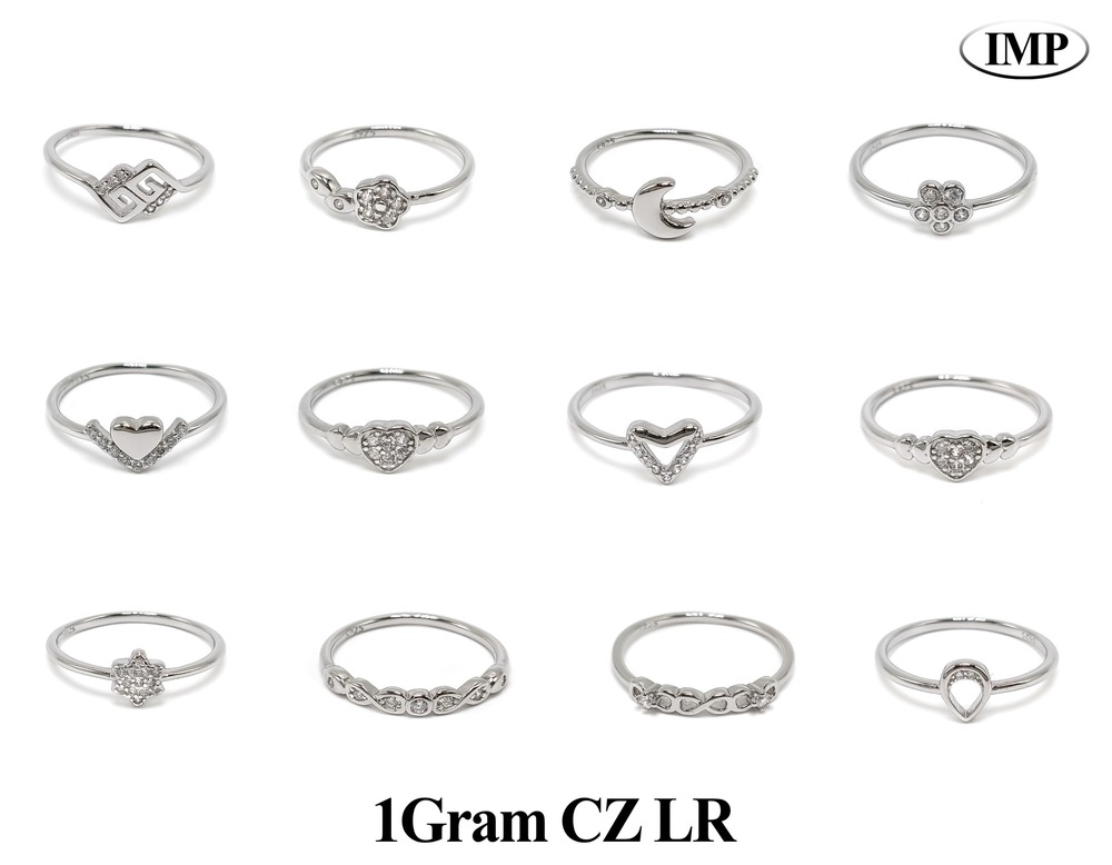 92.5% New Design Imported Silver 1 Gram CZ Ladies Ring