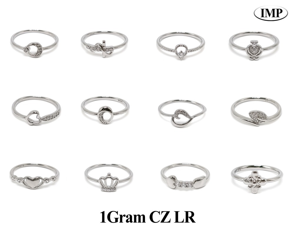 92.5% New Design Imported Silver 1 Gram CZ Ladies Ring