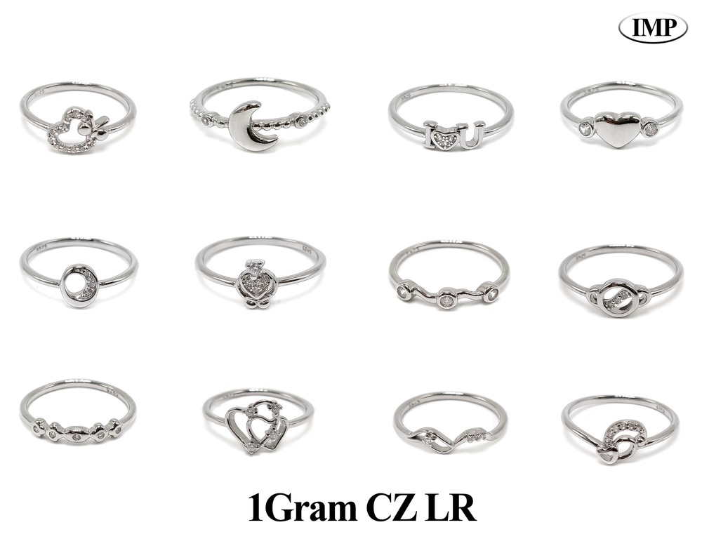 92.5% New Design Imported Silver 1 Gram CZ Ladies Ring