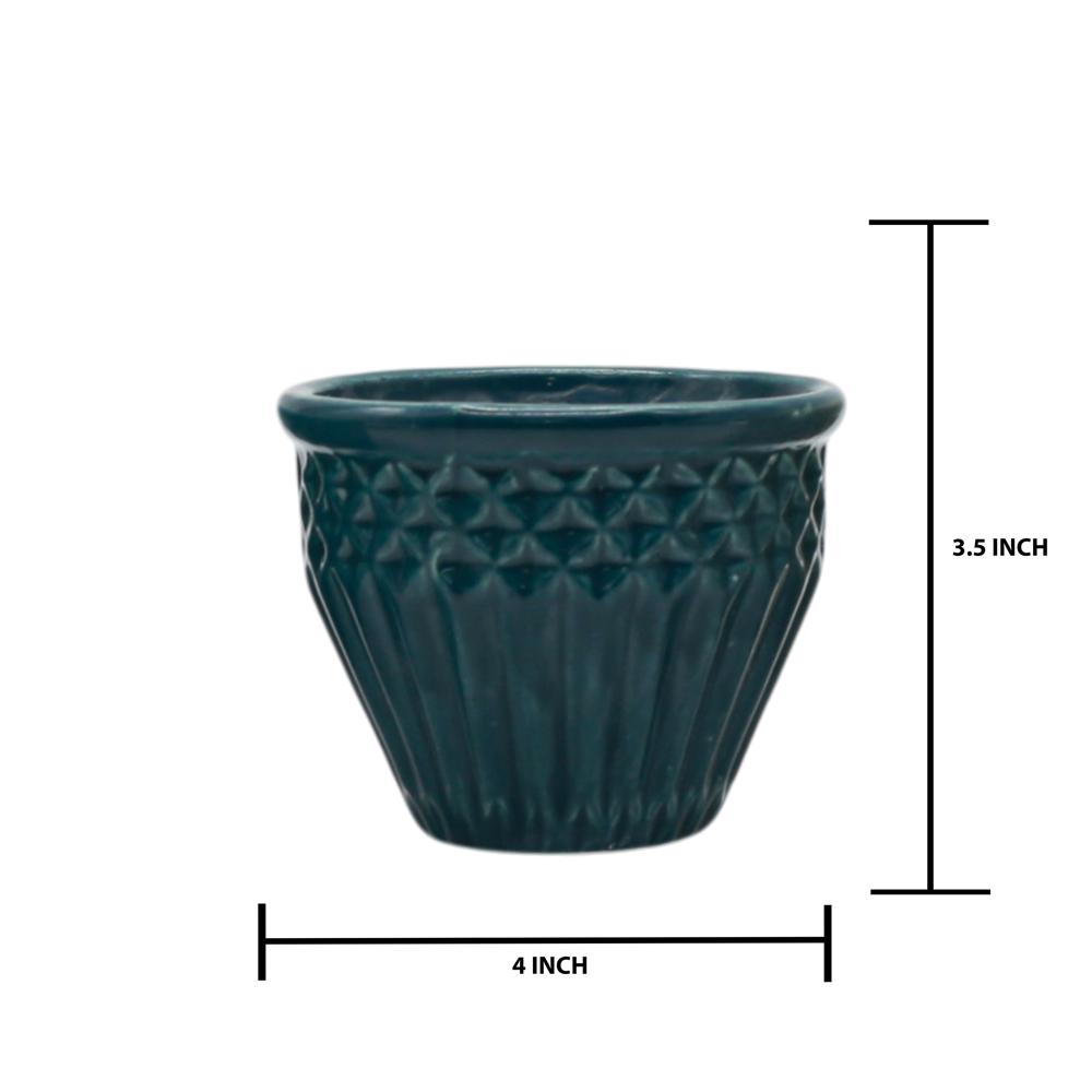 Ceramic Planter - Color: Blue & Orange