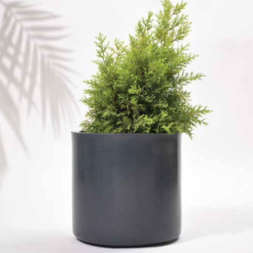 Cubical Round Planter - Color: Grey