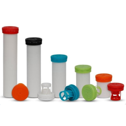 Effervescent Tube With Desiccant Spiral Cap - Color: White