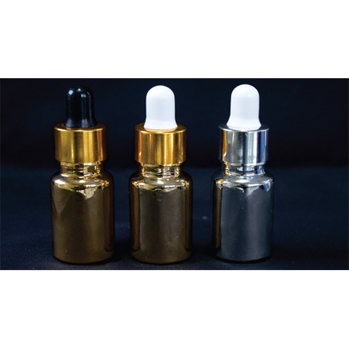 Metallic Coated Glass Dropper Bottle - Color: Silver