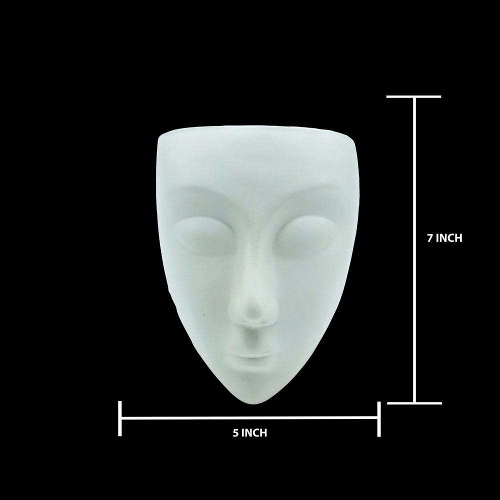 Ceramic Face Planter 1 - Color: White