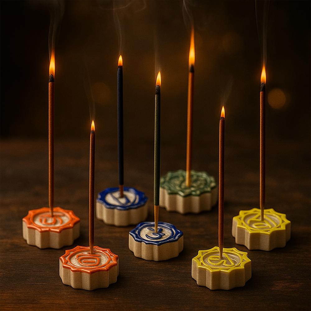 Ceramic Agarbatti Stand Set Of 7 - Features: Good Quality