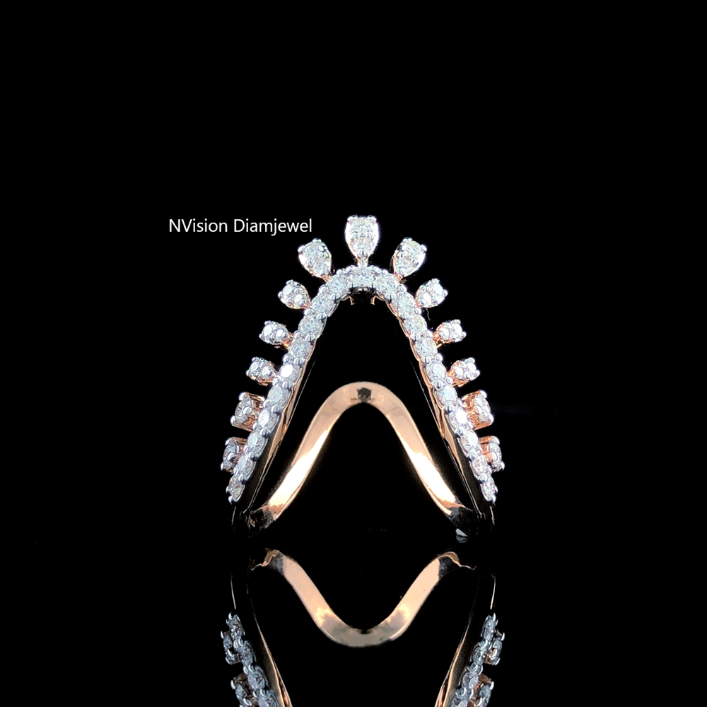 Rose Gold Natural Diamond Tiara Ring
