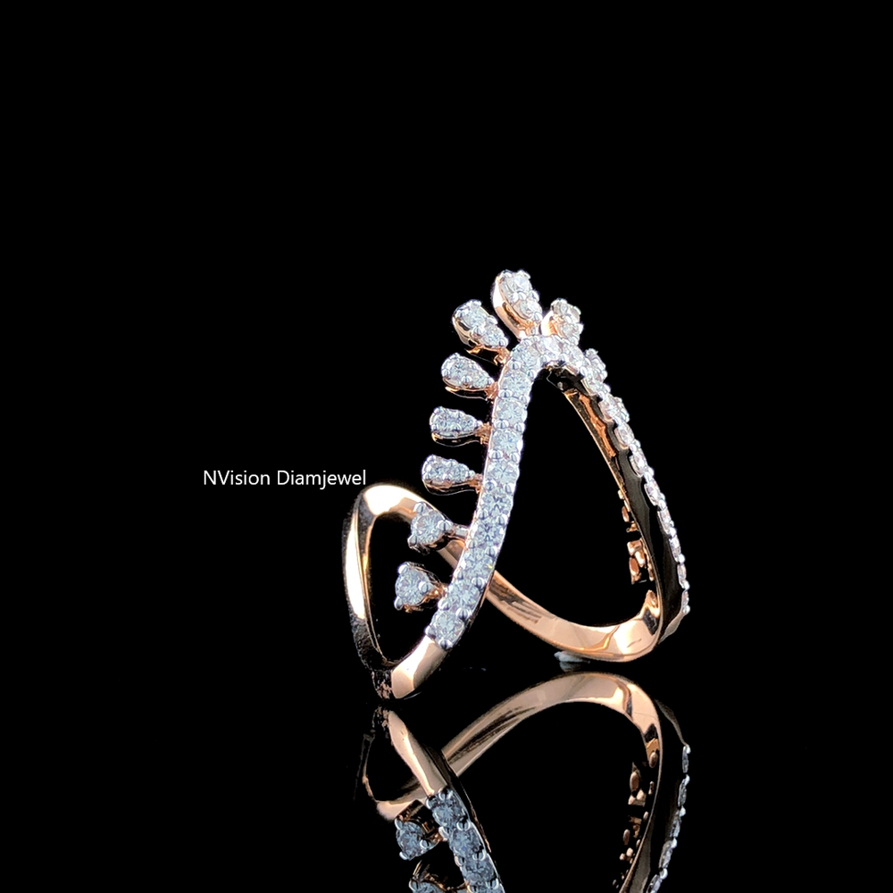 Rose Gold Natural Diamond Tiara Ring