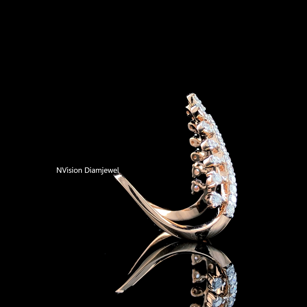 Rose Gold Natural Diamond Tiara Ring