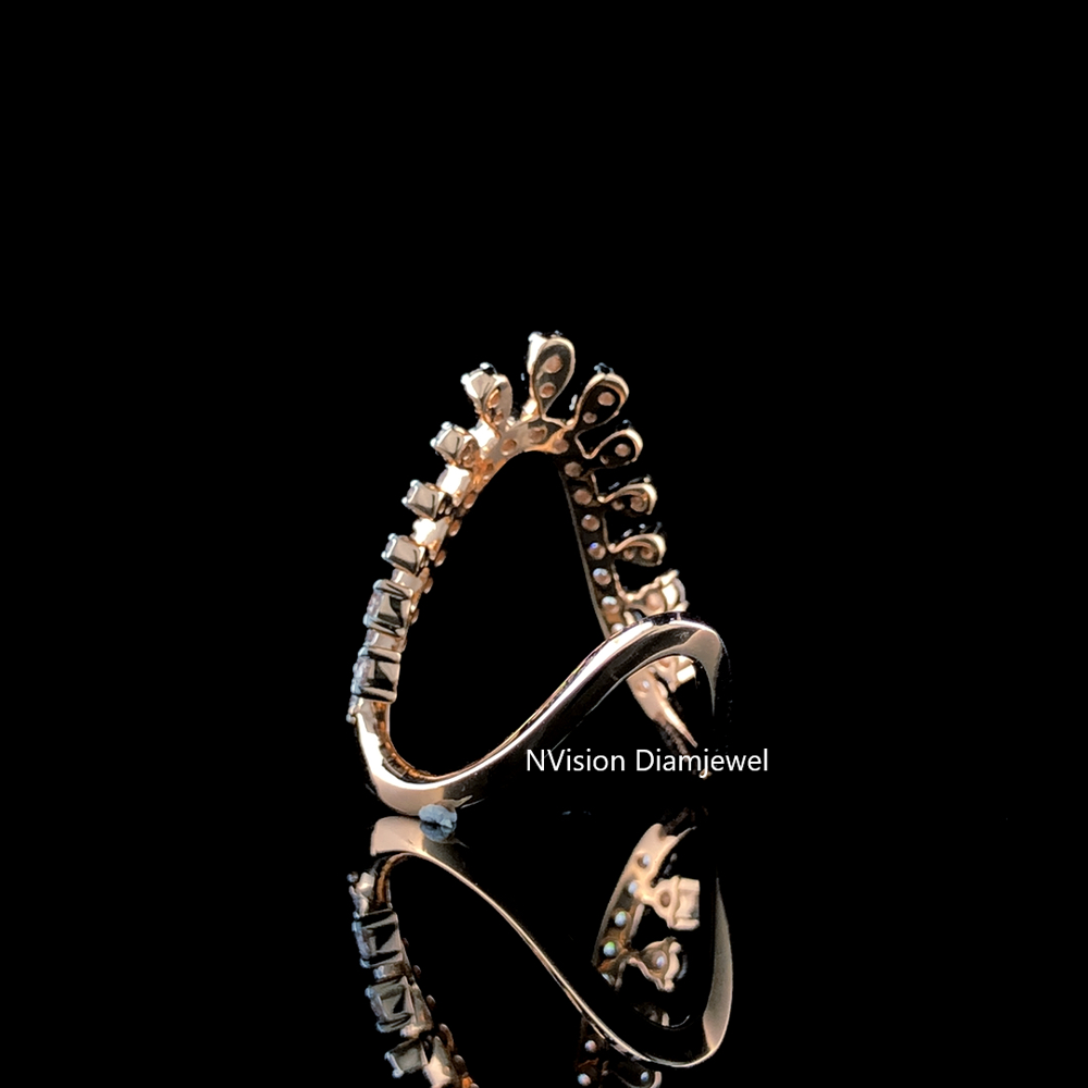 Rose Gold Natural Diamond Tiara Ring