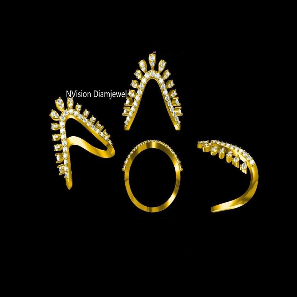 Rose Gold Natural Diamond Tiara Ring