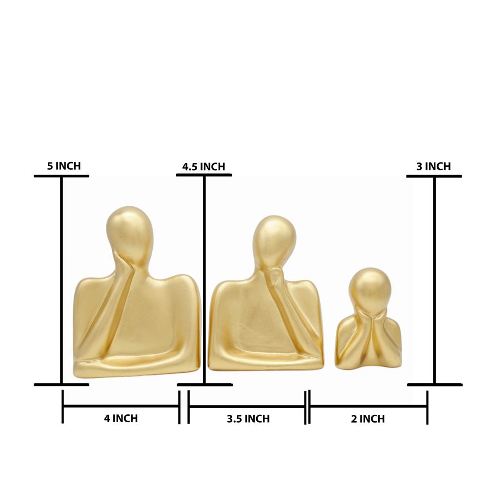 Ceramic Family Set Of 3 Golden