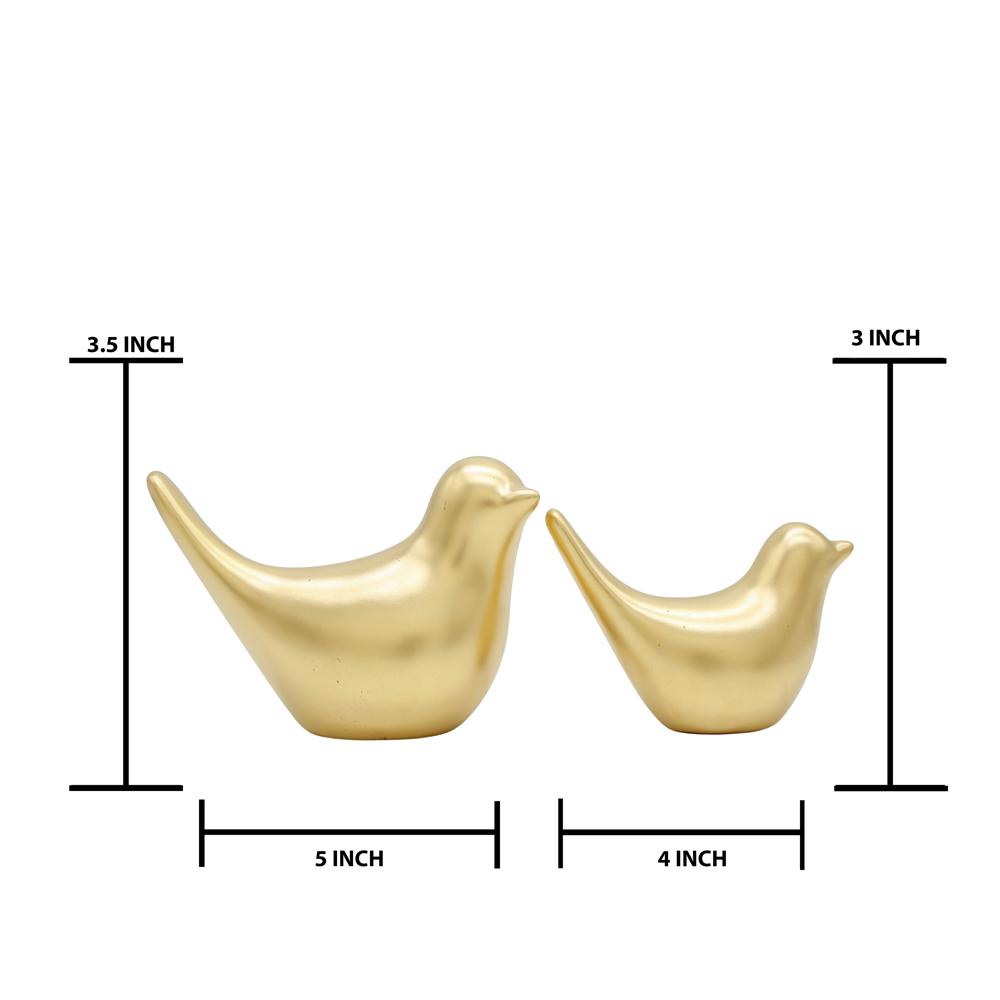 Ceramic Bird Set OF 2 Golden