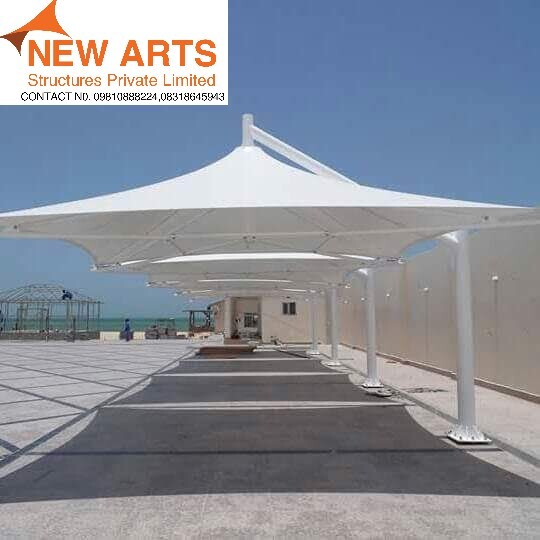 Swimming Pool Tensile Structure - Color: White