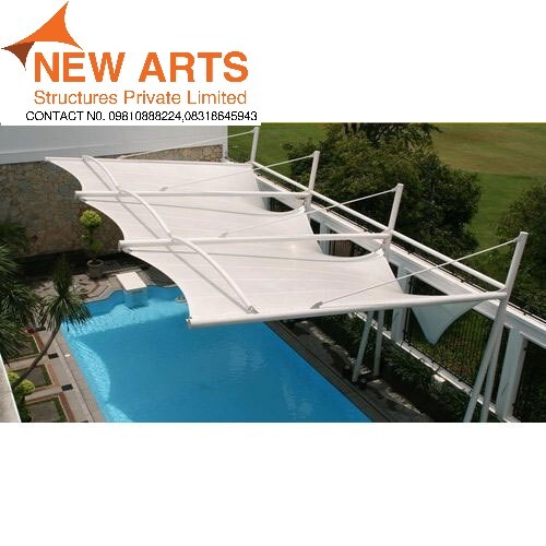Swimming Pool Tensile Structure - Color: White