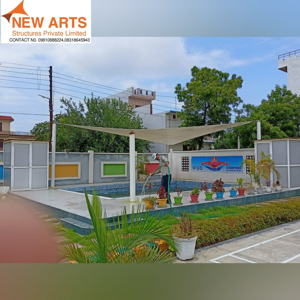 Swimming Pool Tensile Structure - Color: White