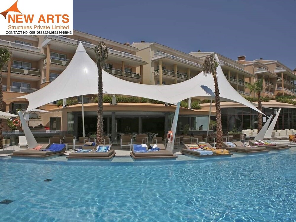 Swimming Pool Tensile Structure - Color: White