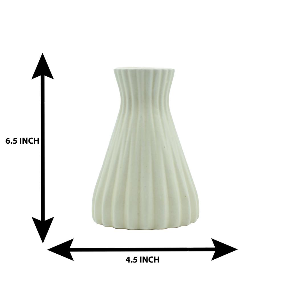 Ceramic Flower Vase - Color: White