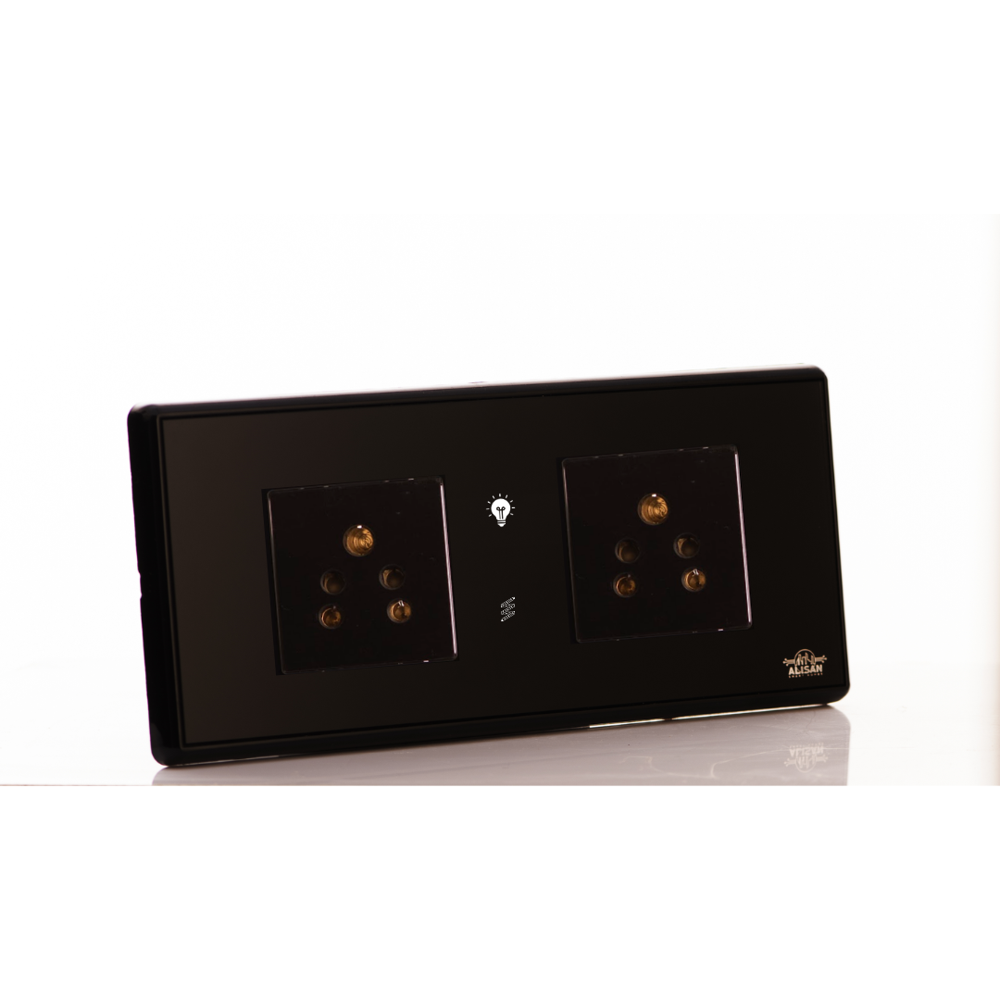 Touch 2 Switch 2 Socket - Color: Black