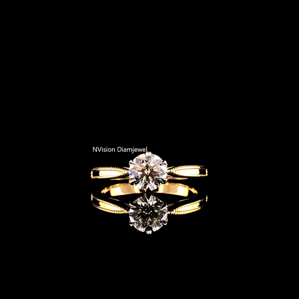 Minimalist Natural Diamond Solitaire Ring 