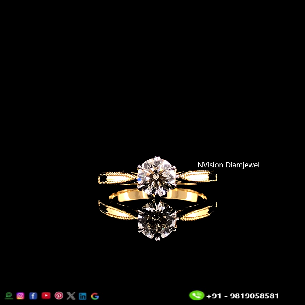 Minimalist Natural Diamond Solitaire Ring
