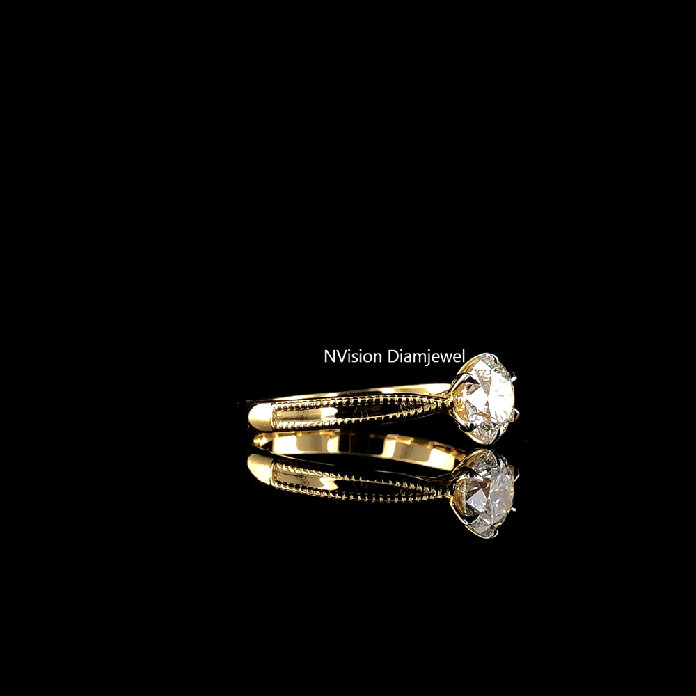 Minimalist Natural Diamond Solitaire Ring