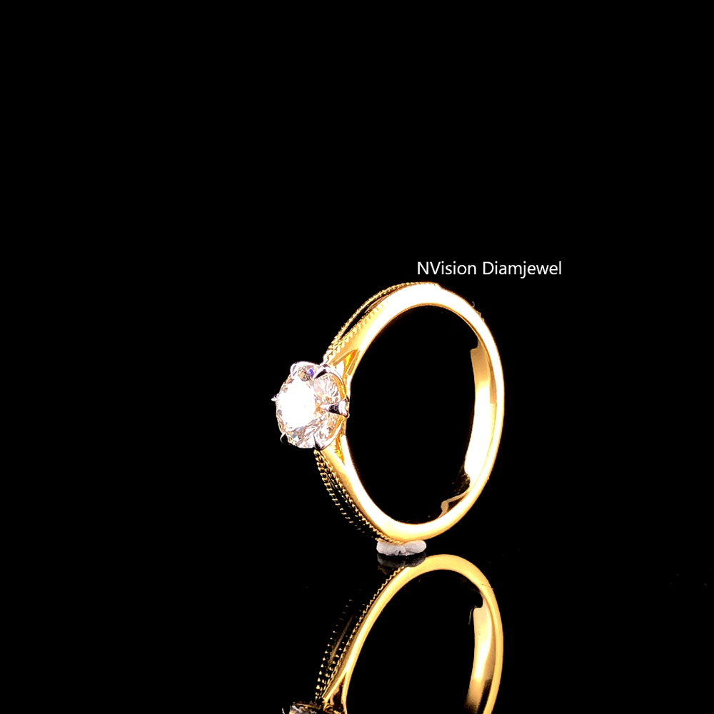 Minimalist Natural Diamond Solitaire Ring