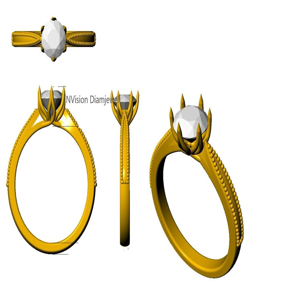 Minimalist Natural Diamond Solitaire Ring