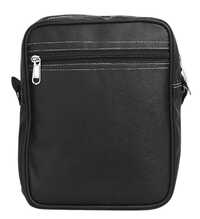 Black Synthetic Leather Shoulder Bag