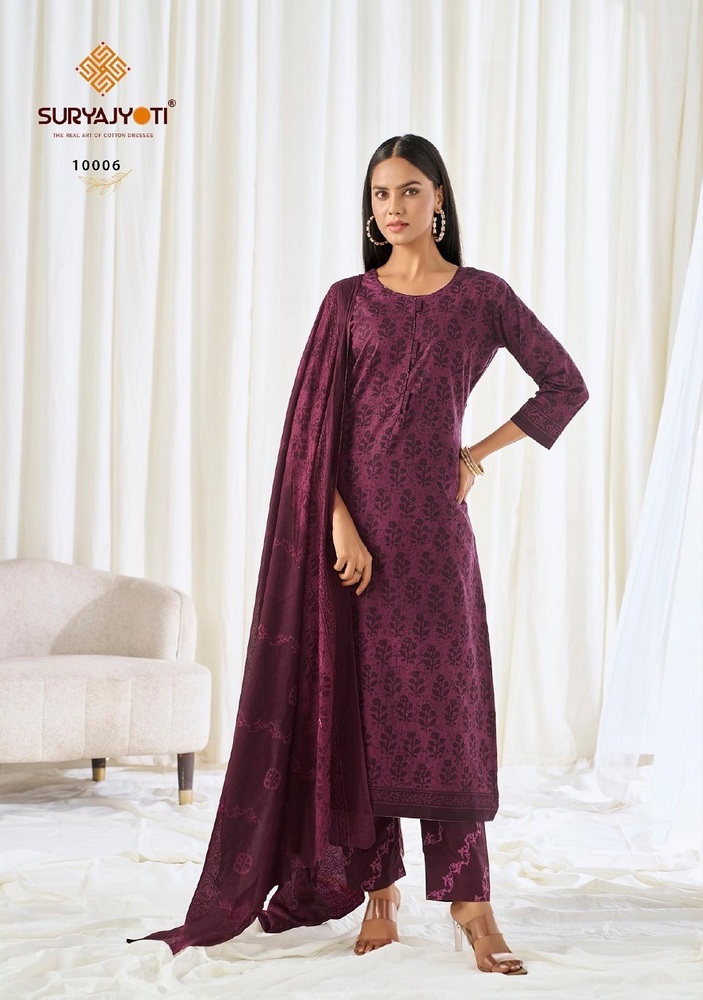 Suryajyoti Pehnava Vol-10 A   Dress Material - Design: Printed
