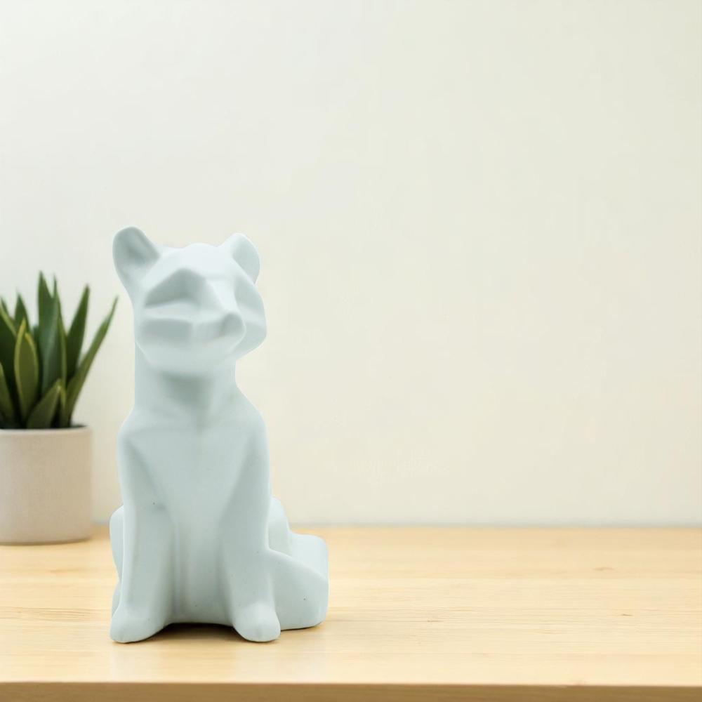 Ceramic Sitting Dog White 